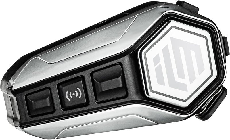 ILM Motorcycle Bluetooth Headset Helmet Communication System 2100M Intercom IP67 Waterproof Noise Cancellation Model RANGEPRO Silver - Image 1